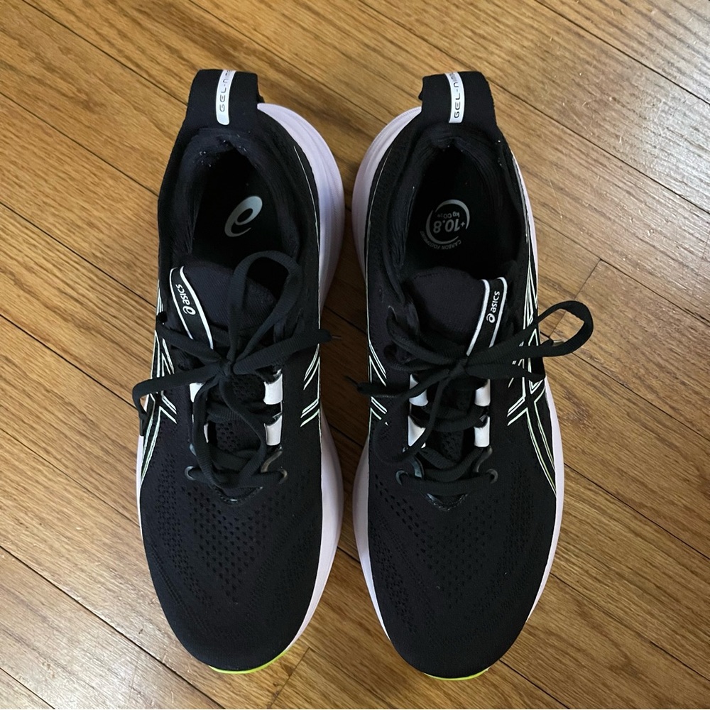 Women's ASICS Gel Nimbus 26 'Black Neon Lime Running Shoes Size 10.5 - Picture 11 of 15